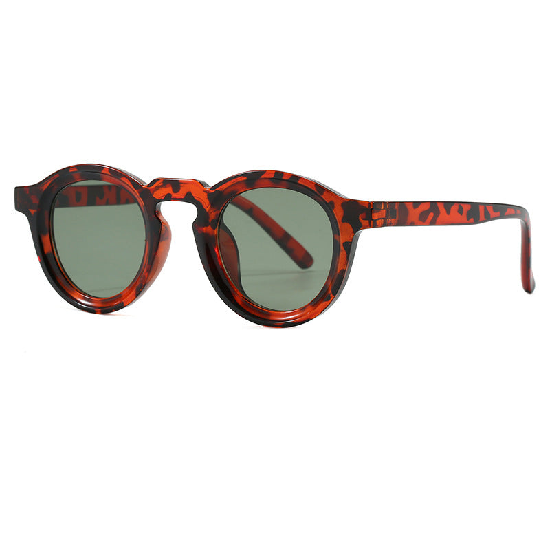 Damen modische runde Sonnenbrille mit transparentem Rahmen und UV-Schutz Karnz