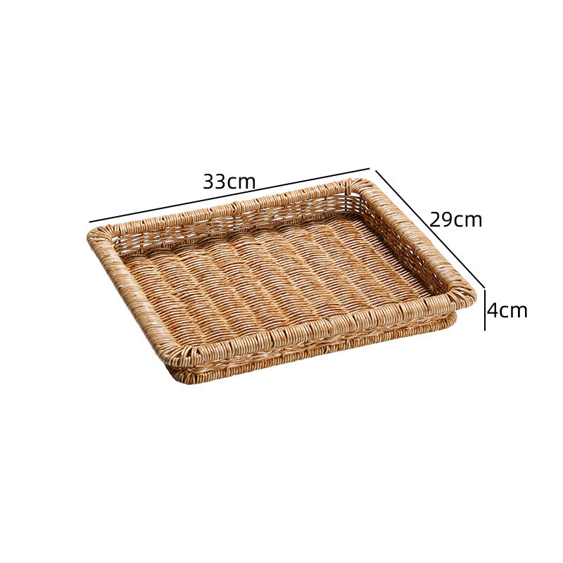 Unisex Rechteckiger Aufbewahrungskorb aus geflochtenem Rattan Karnz
