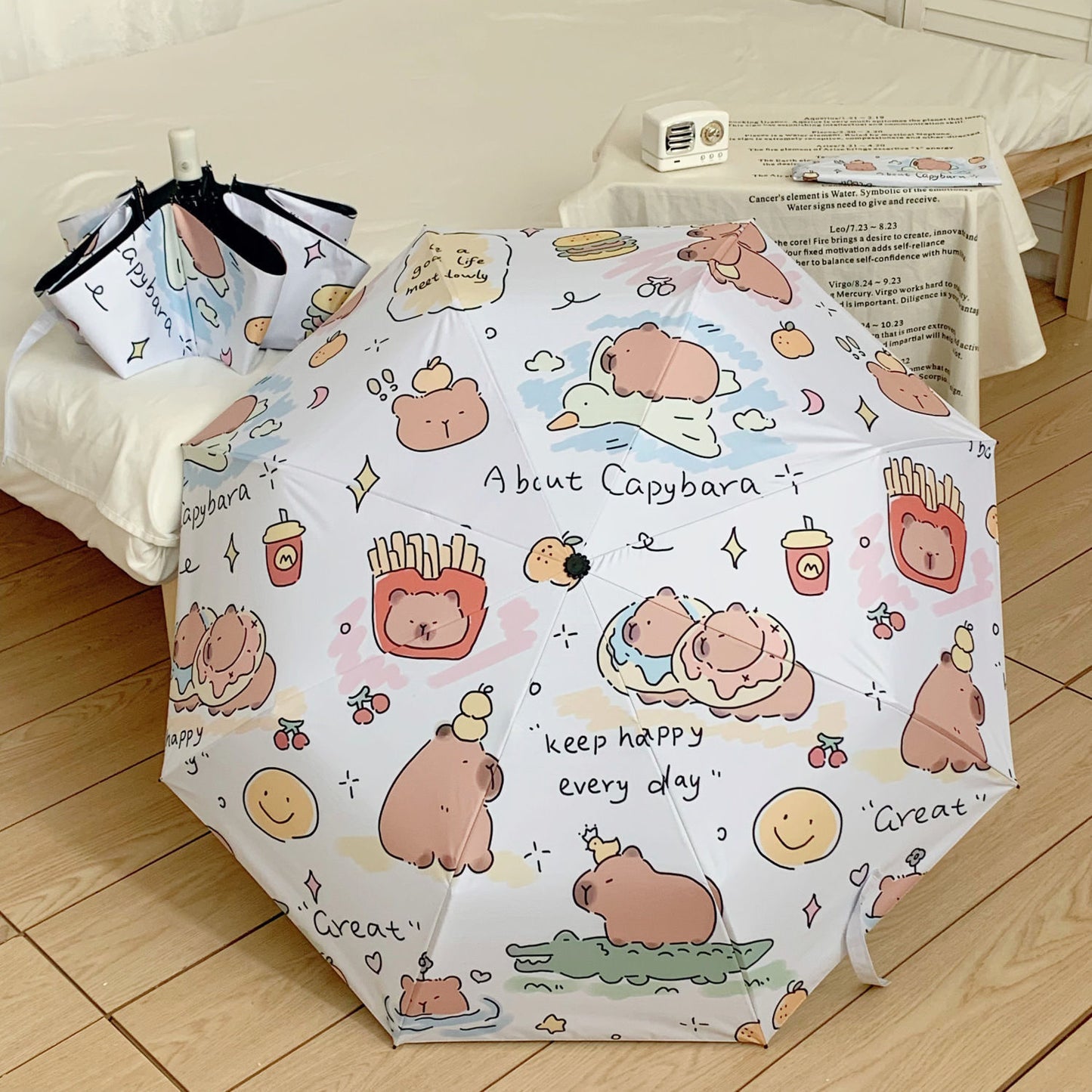 Damen Faltbarer Regenschirm mit Tiermotiven Karnz