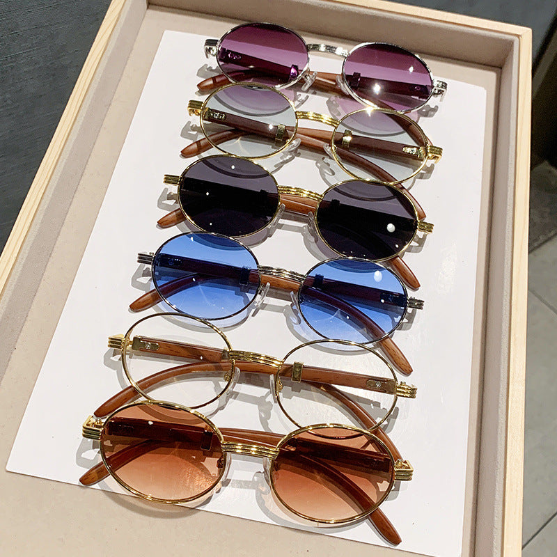 Damen Vintage-Style Sonnenbrille mit Holz-Innengestell Karnz