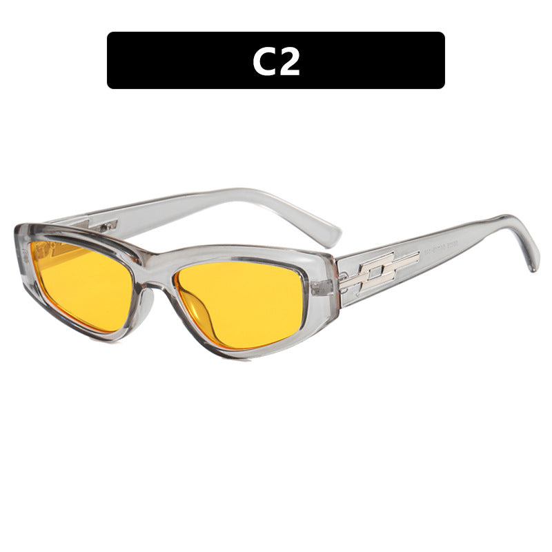 Damen modische Cat-Eye Sonnenbrille mit transparentem Rahmen und kühlen Gläsern Karnz
