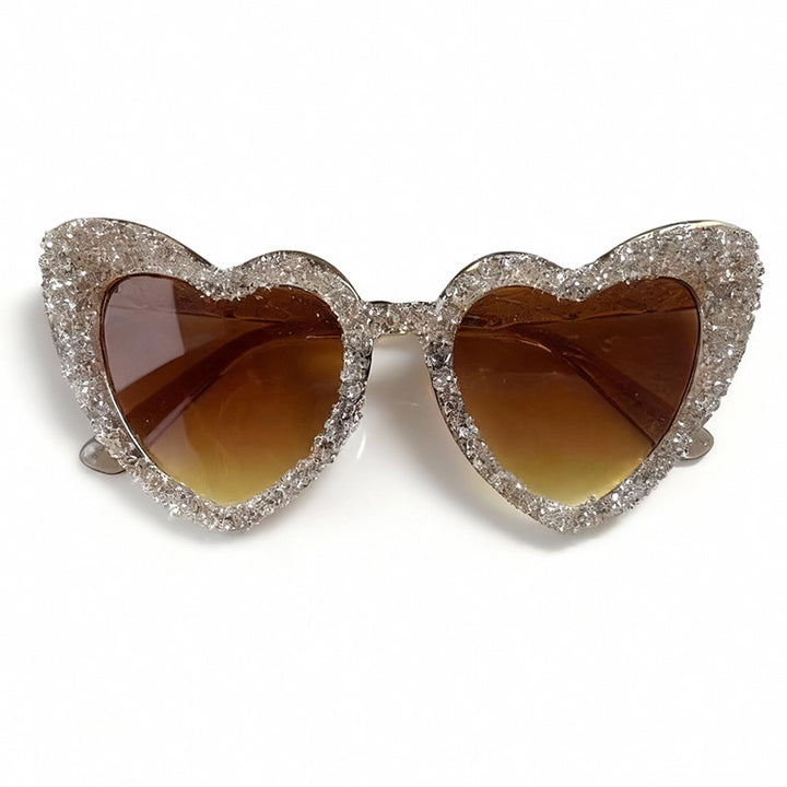 Funkelnde herzförmige Sonnenbrille Karnz