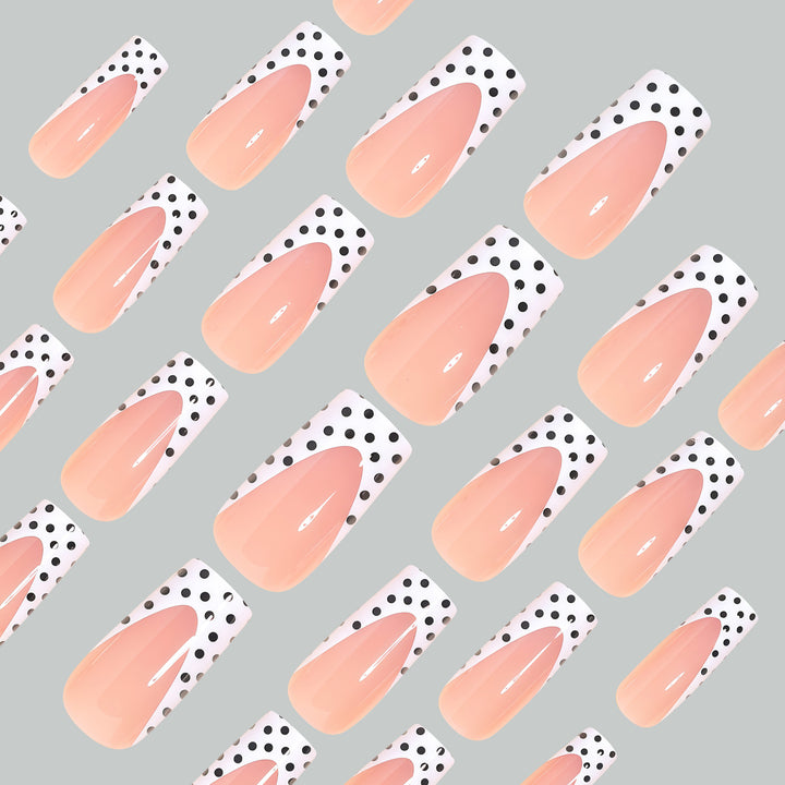 Künstlerische Lange Druck-Nagelspitzen mit Punkten-Design Karnz