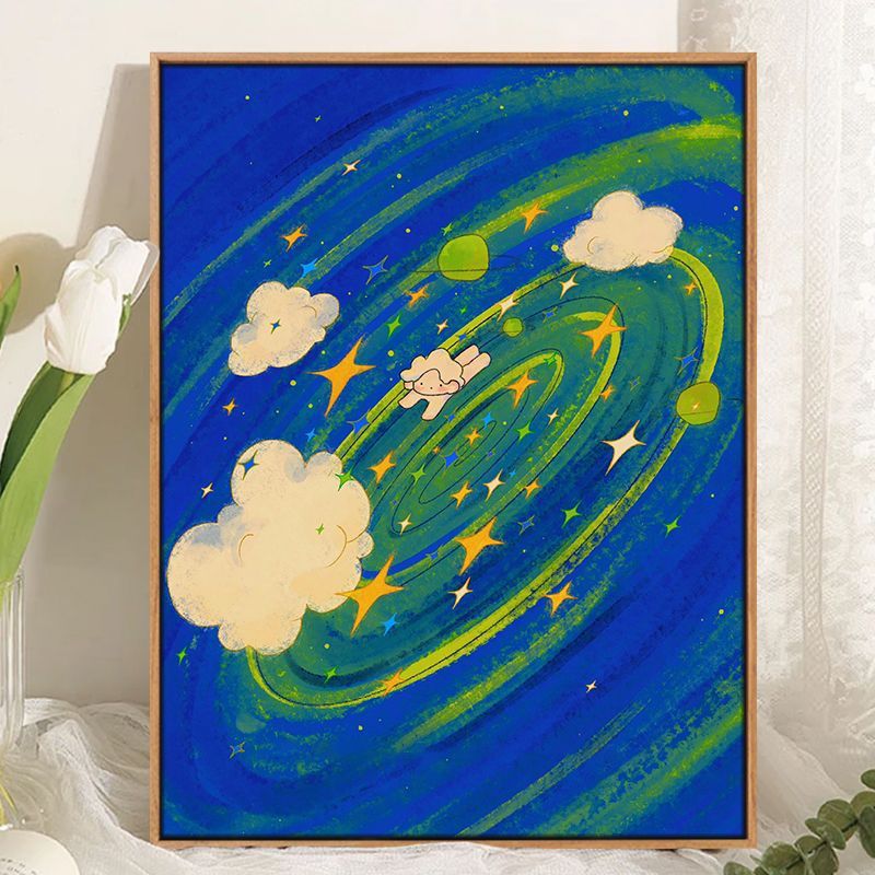 Phantasievolles kosmisches Landschafts-Canvas-Kunstwerk Karnz