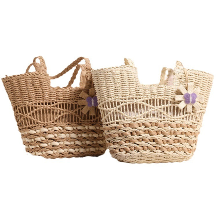 Damen Korbtasche mit floralem Dekor Karnz