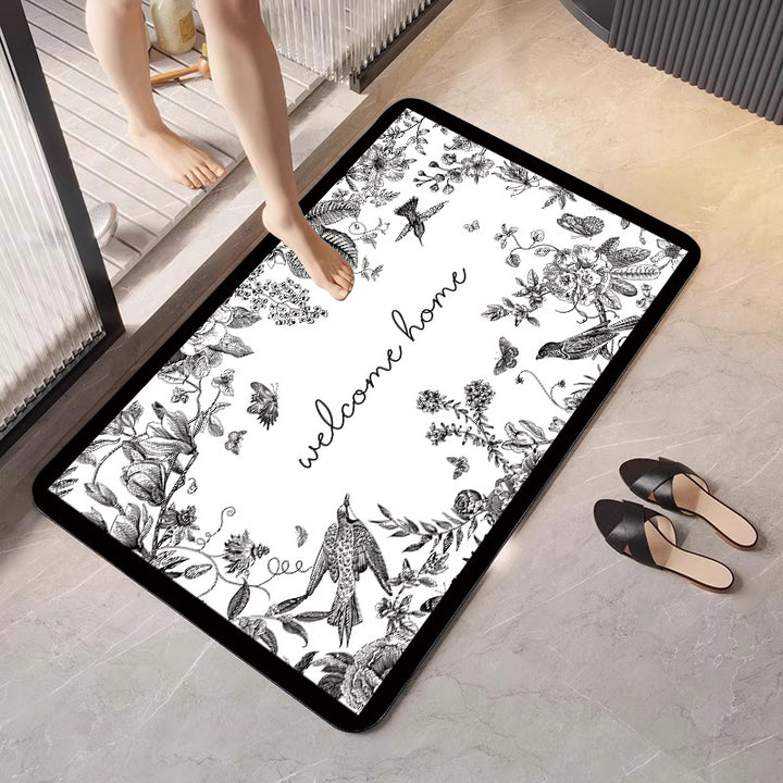 Florales Design Absorbierende Badezimmermatte Karnz