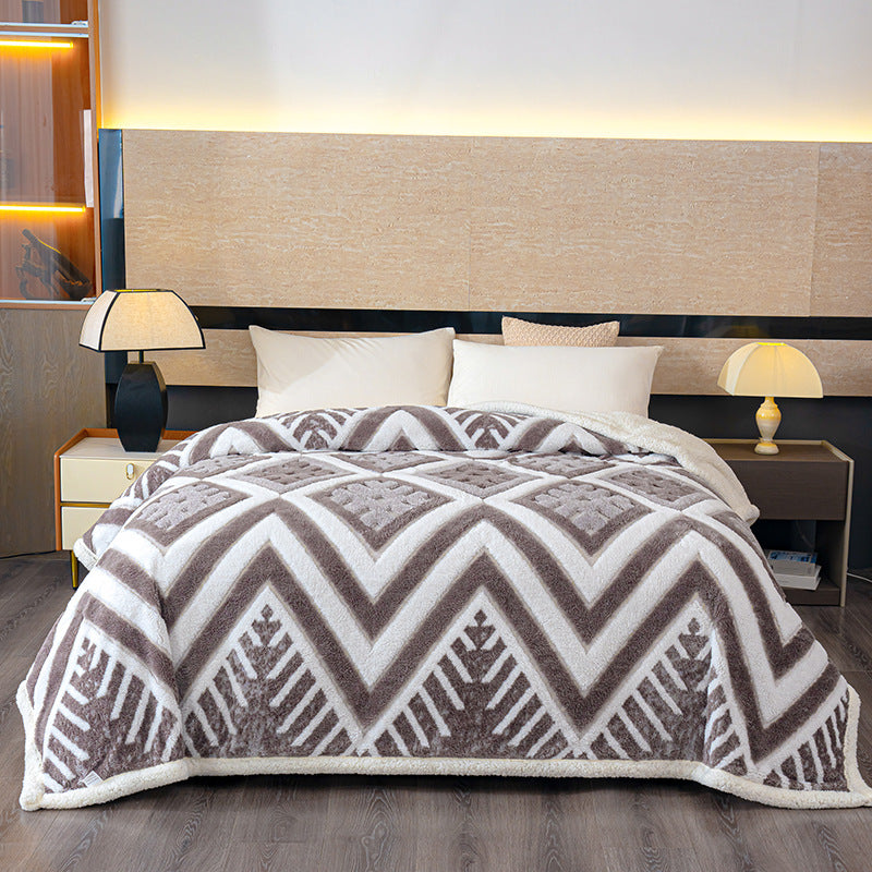 Geometrisches Muster Fleece Decke