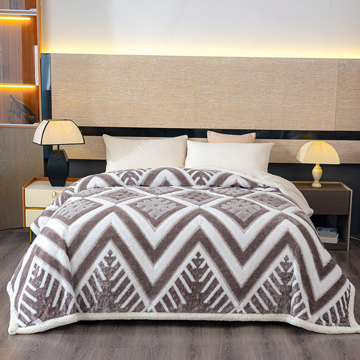 Geometrisches Muster Fleece Decke