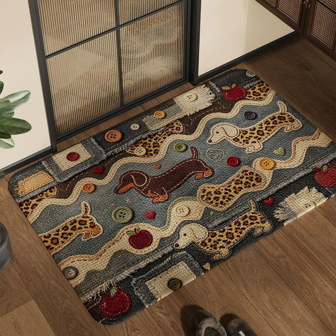 Spaßiger und bunter Patchwork-Teppich Karnz