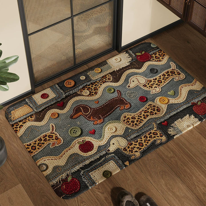 Spaßiger und bunter Patchwork-Teppich Karnz
