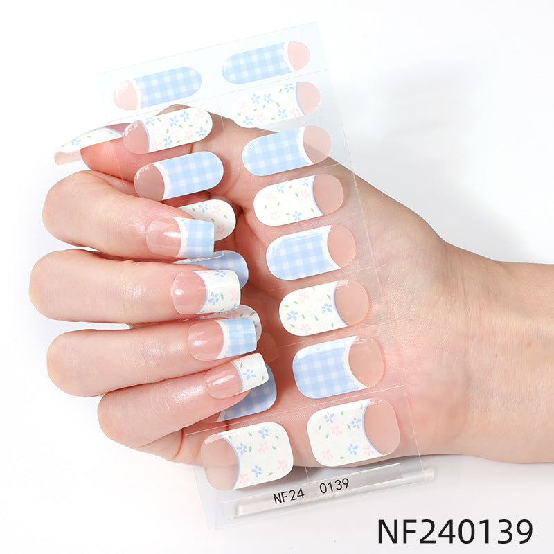 Elegante French Tip Nagelaufkleber