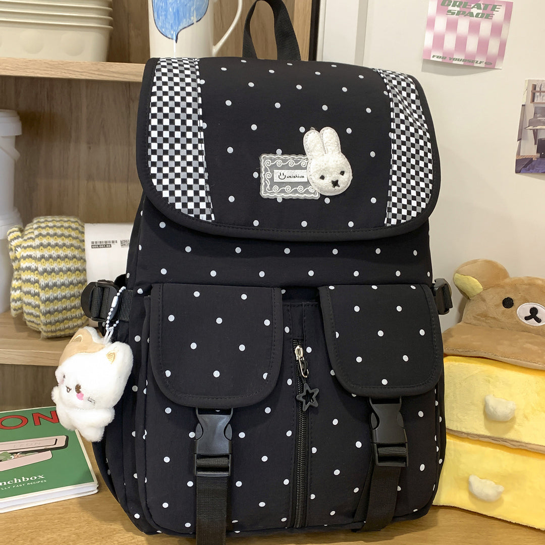 Niedlicher Illustrierter Polka Dot Rucksack Karnz