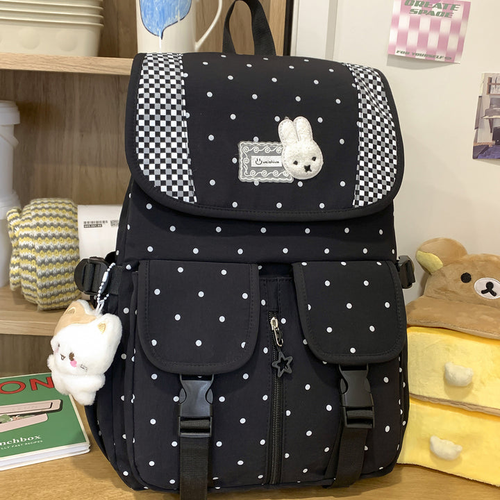 Niedlicher Illustrierter Polka Dot Rucksack Karnz