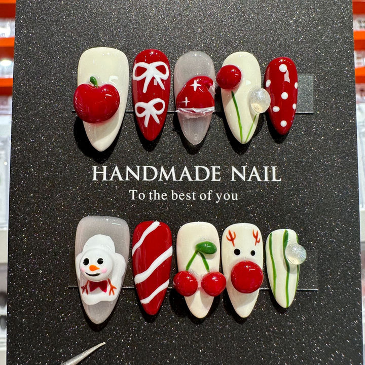 Verspielt Weihnachts-Themen Press-On Nagelset