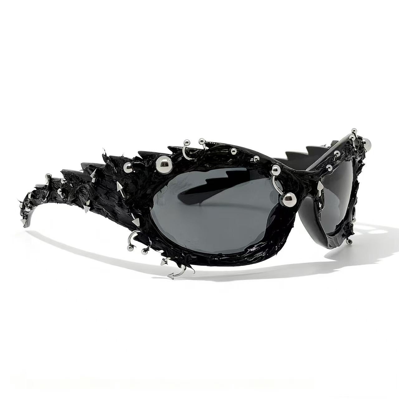 Damen extravagante Designer-Sonnenbrille mit auffälligem Schmuckrahmen Karnz