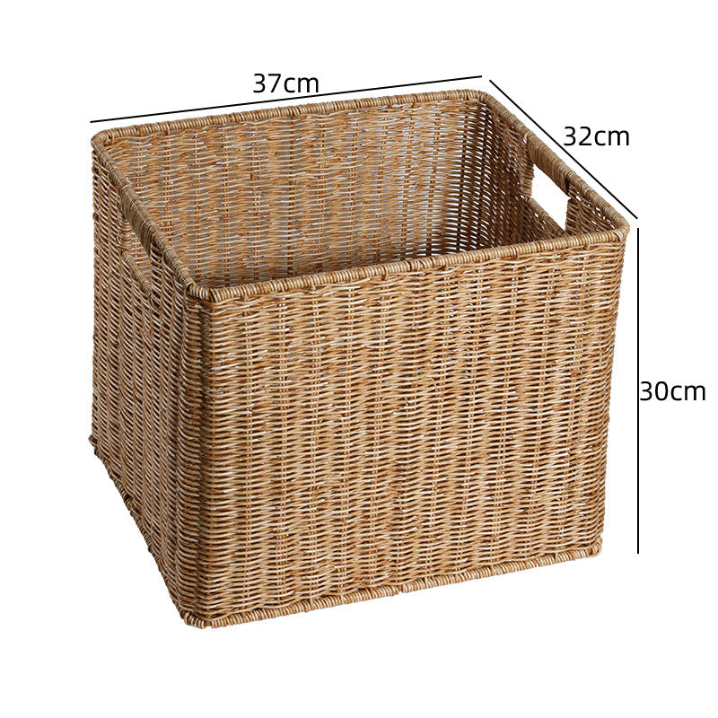 Unisex Rechteckiger Aufbewahrungskorb aus geflochtenem Rattan Karnz