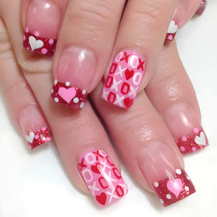 Romantisches Thema Press-On Nagelset Karnz