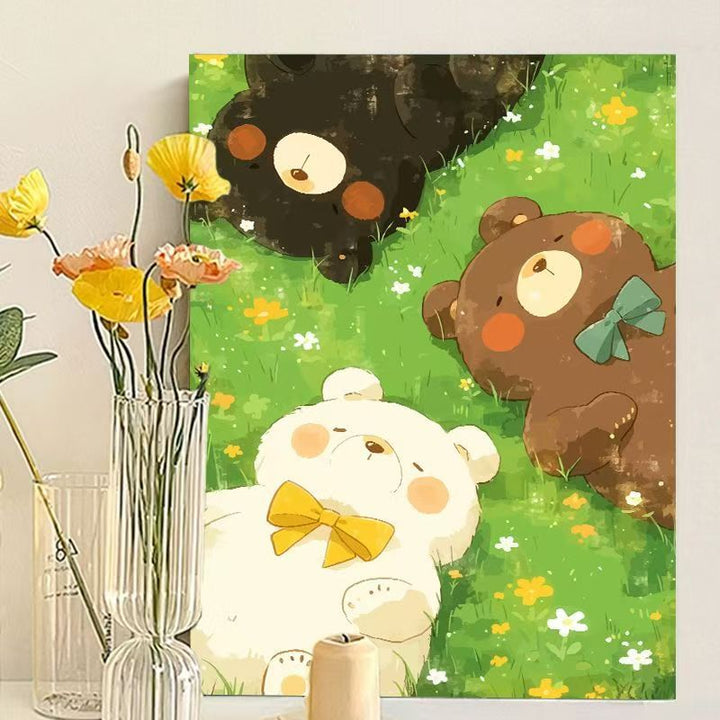 Niedliches Bären-Themen-Kunst-Leinwanddruck Karnz