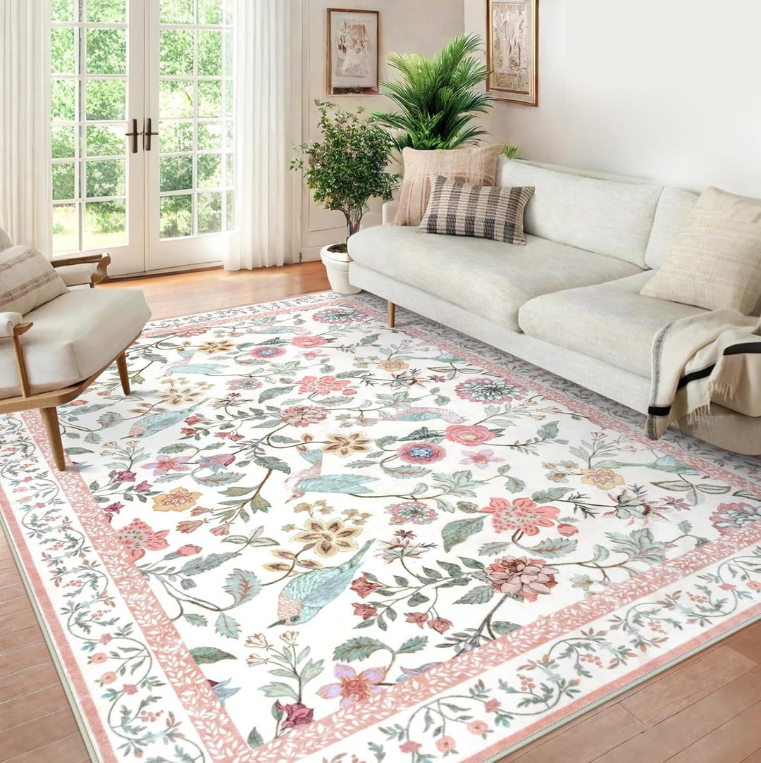 Verschnörkelter Vogel Design Teppich