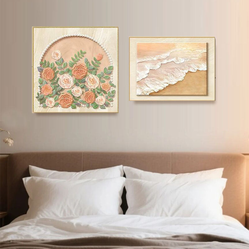 Elegante Blumenreiche Relief Wanddekoration