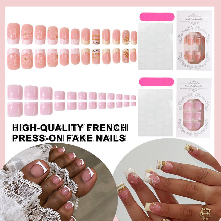 Premium French-Style Press-On Nail Set Karnz