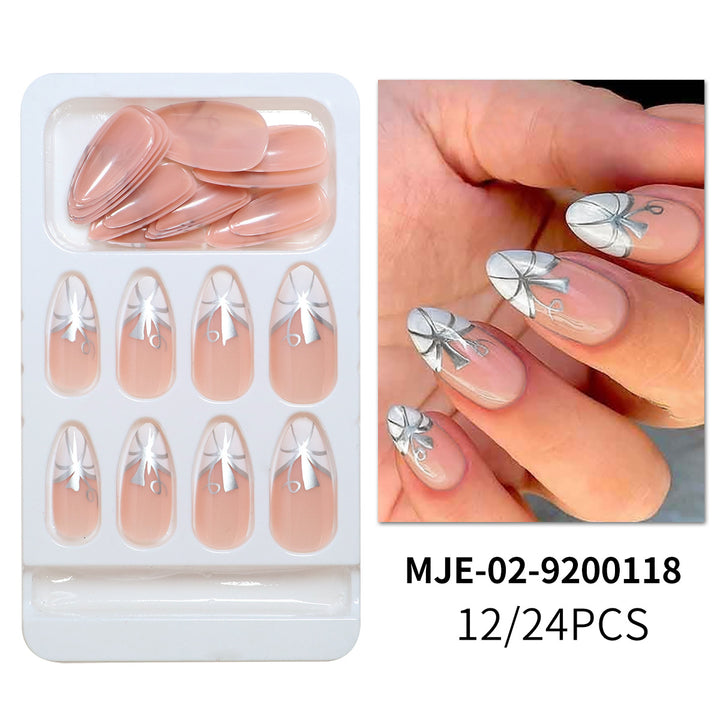 Künstlerisches Abstract Press-On Nagelset Karnz