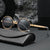 Damen modische runde Sonnenbrille mit elegantem Metallrahmen Karnz