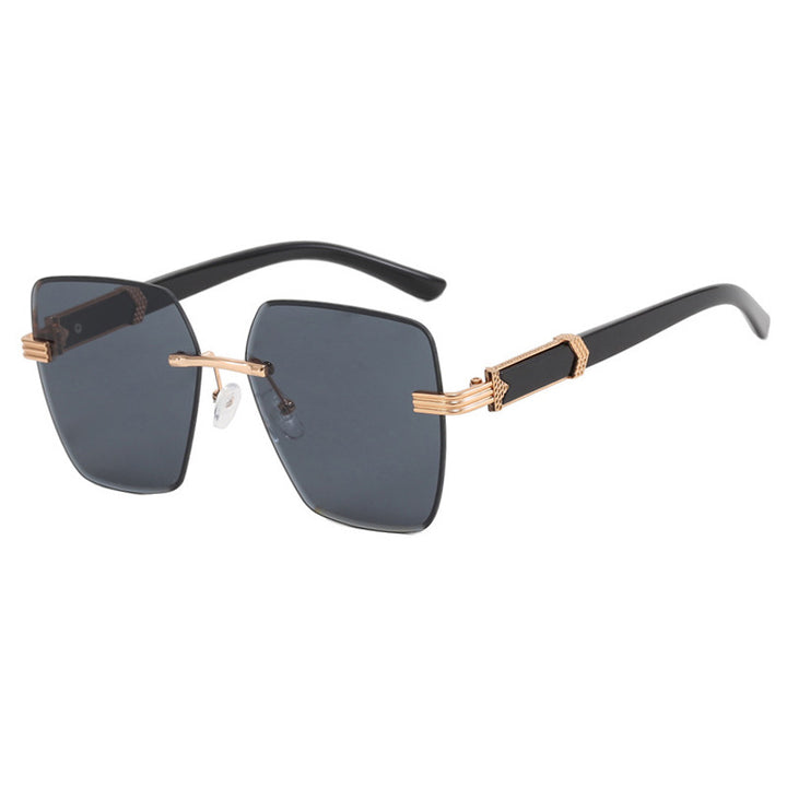 Damen modische quadratische Sonnenbrille mit glamourösen Akzenten und UV-Schutz Karnz