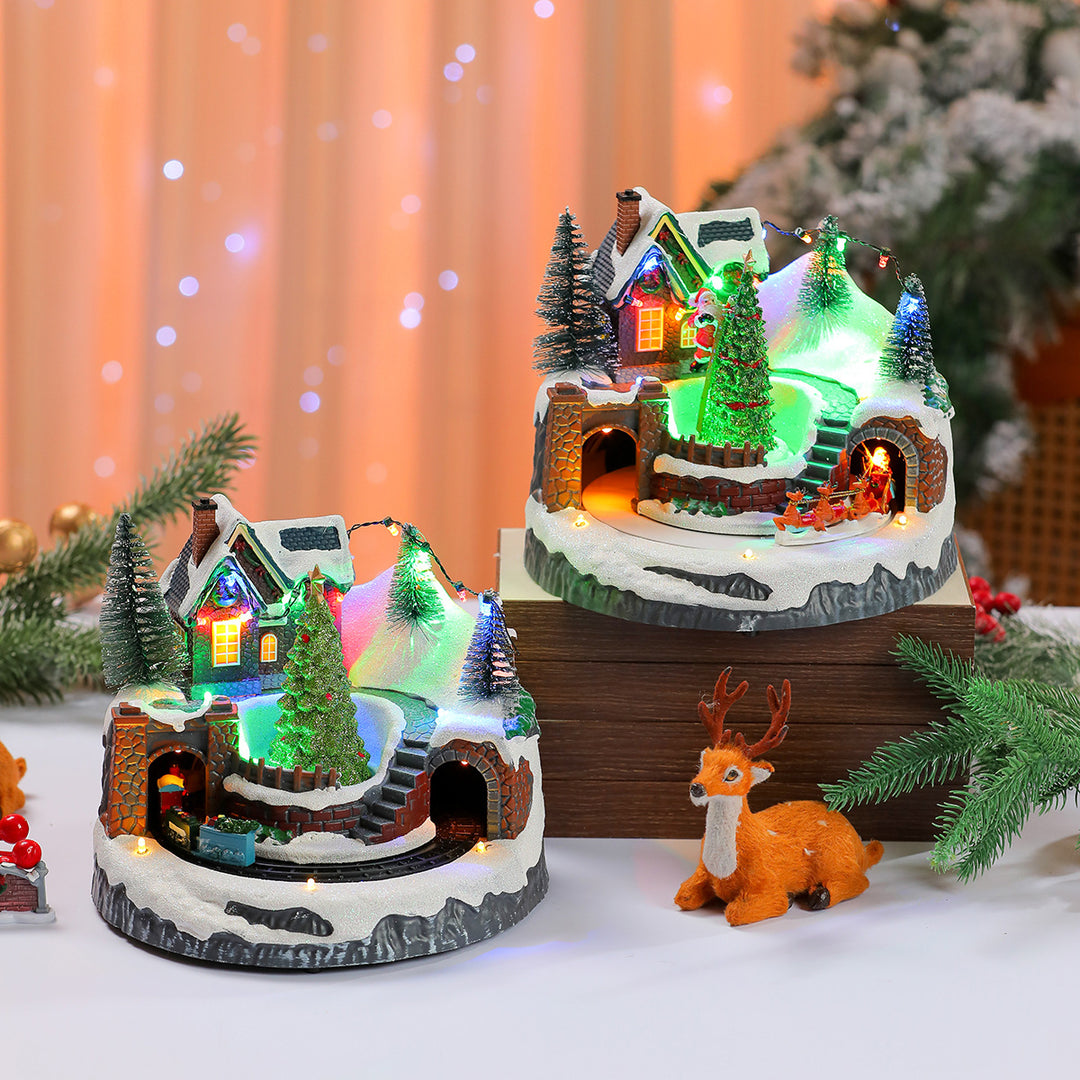 LED Licht-up Weihnachtsdorf Anzeige Karnz