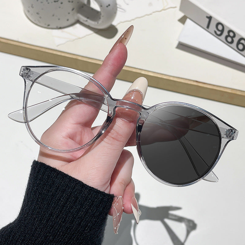 Damen Cat-Eye Sonnenbrille mit transparentem Rahmen Karnz