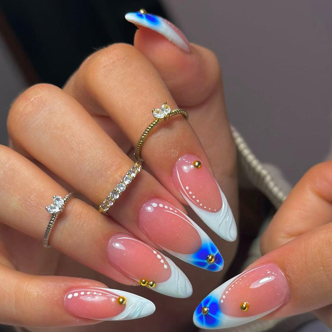Glamouröse Künstlerische Stiletto Press-On Nägel Karnz