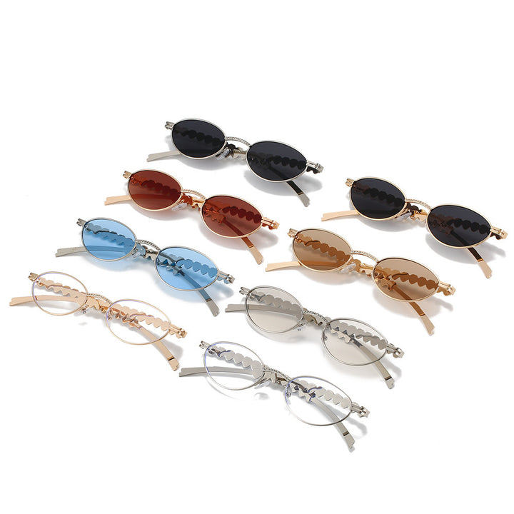 Elegante mit Strass veredelte Katzenaugenbrille Karnz