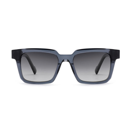 Damen Sonnenbrille im modernen, kantigen Design mit bräunlichen Gläsern Karnz