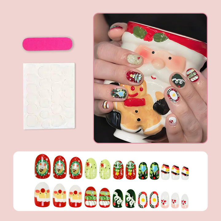 Weihnachtskunstnagelset mit festlichen Motiven und bunten Designs Karnz