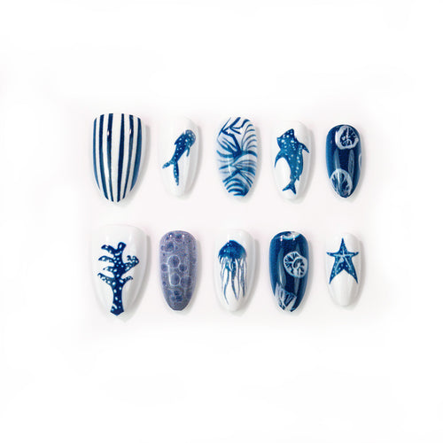 Maritimes Drucknagel-Kunst-Set
