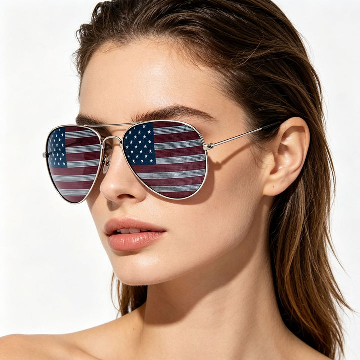 Patriotische Flagge Aviator-Sonnenbrille Karnz