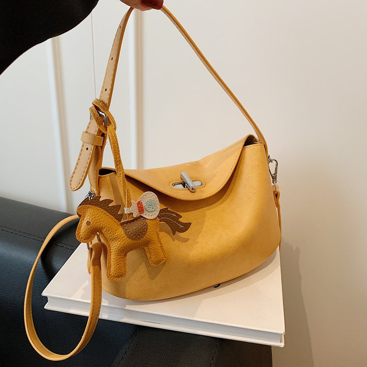Elegante Soft-Suede Schultertasche Karnz