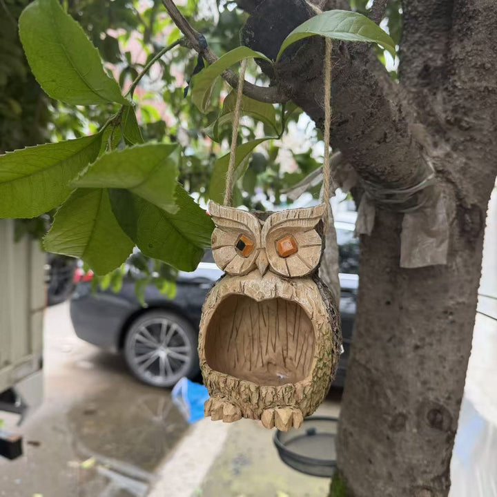Holz Eule Vogelfutterspender Karnz