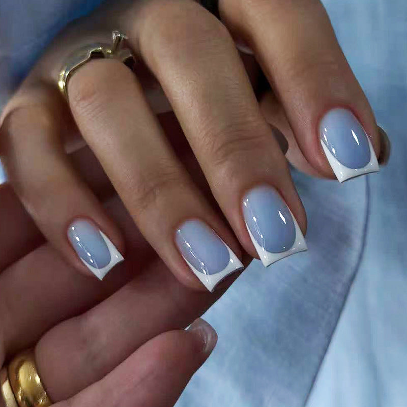 Premium French Tip Press-On Nail Set Karnz