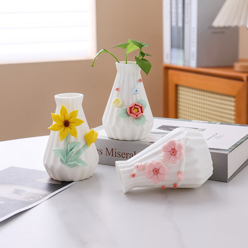 Dekorativer Floral Keramik Vase