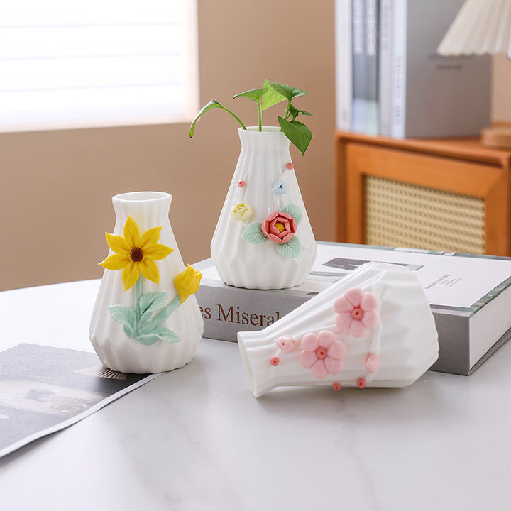 Dekorativer Floral Keramik Vase