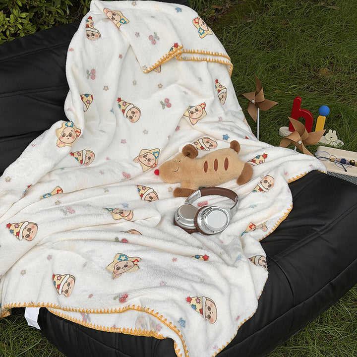 Ultra-weiches plüsch Baby- und Kindwurfdecke mit Sterne- und Tierdruck
