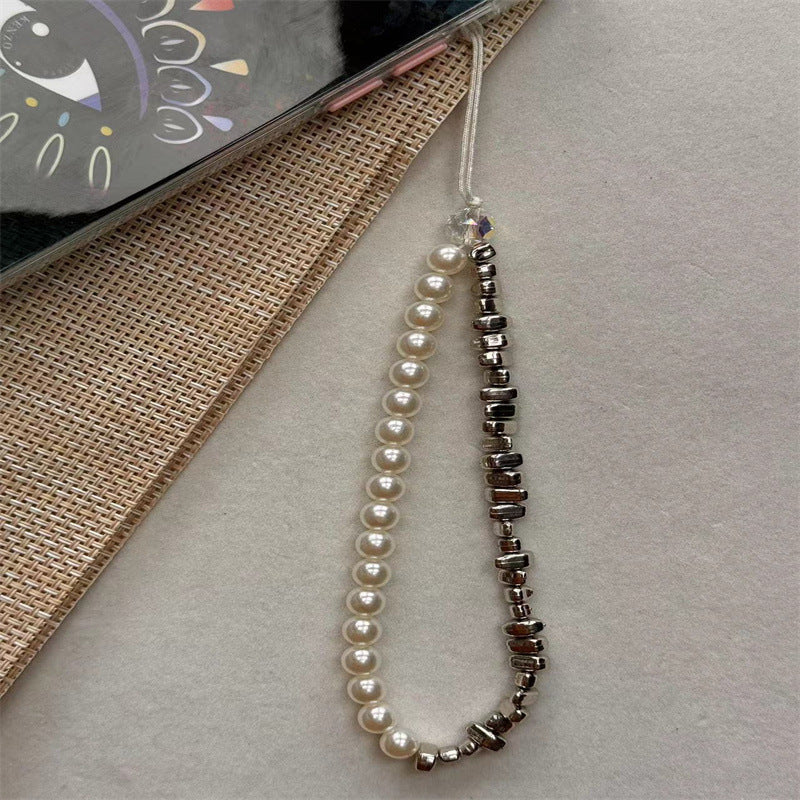 Elegante Perlen- und Metallic-Perlen-Brillen-Kette Karnz