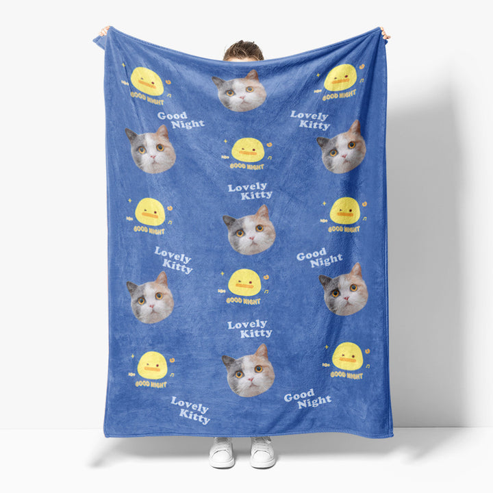 Süßes Katzenmuster Fleece-Decke Karnz