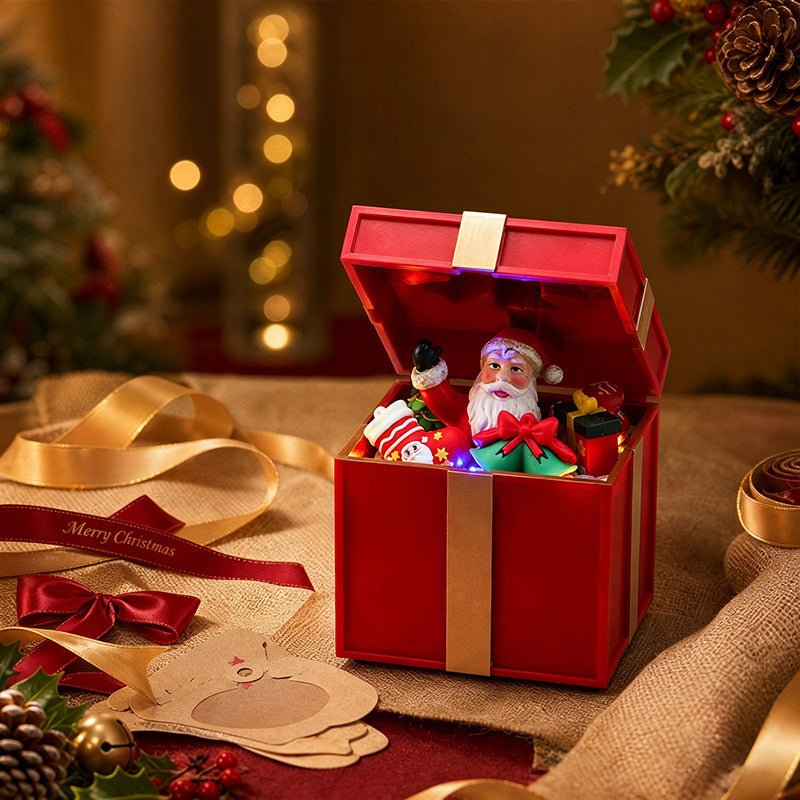 Beleuchtete Weihnachtsdorf-Dekoration mit beweglichen Figuren Karnz