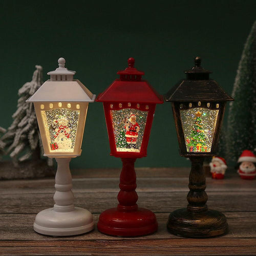 Nostalgische Weihnachtslaterne mit Santa Figur Karnz