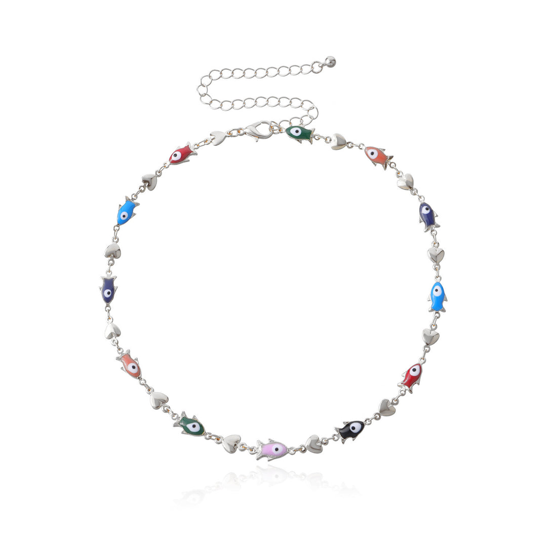 Emaille Fisch Charm Halskette Karnz