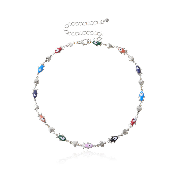Emaille Fisch Charm Halskette Karnz