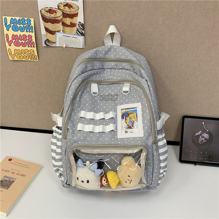Spaß Polka-Dot Transparenter Schulrucksack