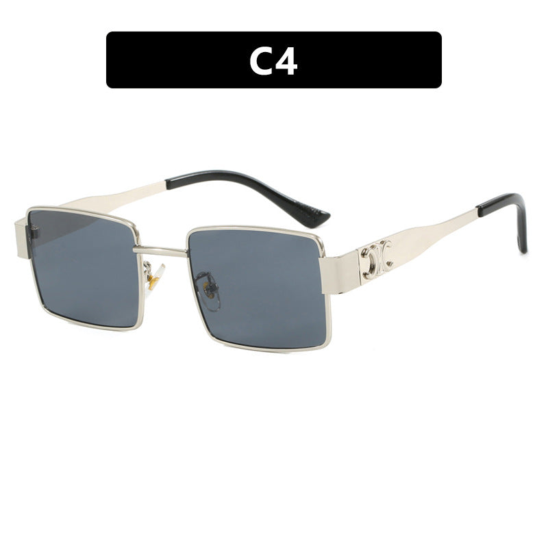 Damen modische rechteckige Sonnenbrille mit hochwertigem Metallrahmen und polarisierenden Gläsern Karnz